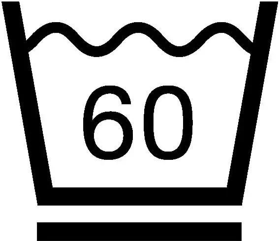 Wäschesymbol - 60 Grad Schonwaschgang, da ein Unterstrich abgebildet ist