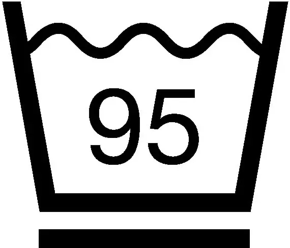 Wäschesymbol - 95 Grad Schonwaschgang, da ein Unterstrich abgebildet ist